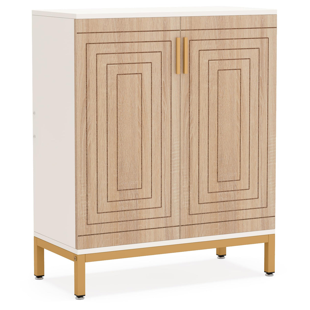 TRIBESIGNS WAY TO ORIGIN Shoe Cabinet, 20 Pairs Modern Shoe Storage Cabinet with Doors, 6-Tier Freestanding Entryway Shoe Organizer Rack for Living Room, Closet, White and Brown TRIBESIGNS WAY TO ORIGIN