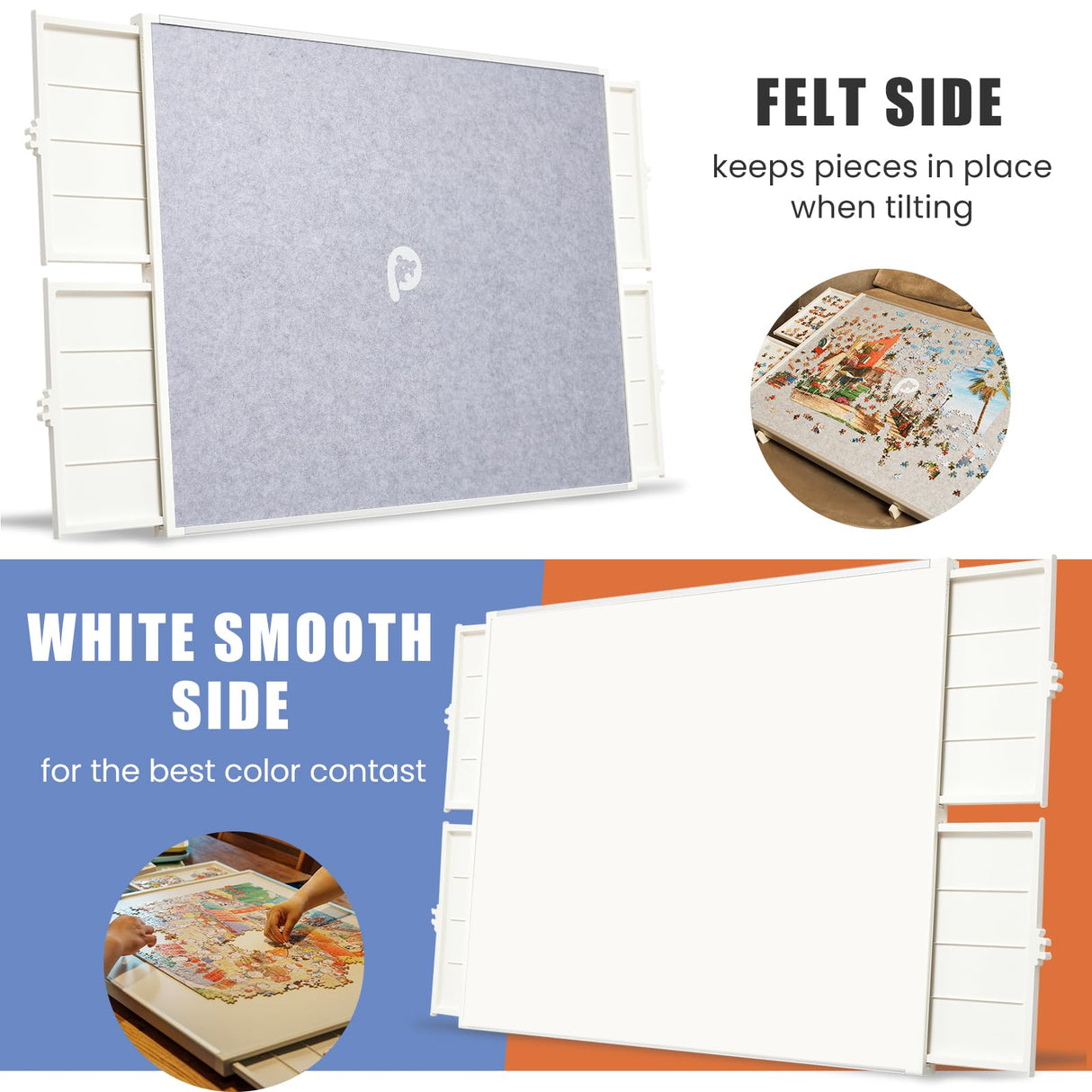 1500 Pieces Rotating Puzzle Board with Drawers and Cover, Dual-Sided 35âx27âPortable Jigsaw Puzzle Table,Tilt&Lazy Susan,Gift for mom Adults pita-pita