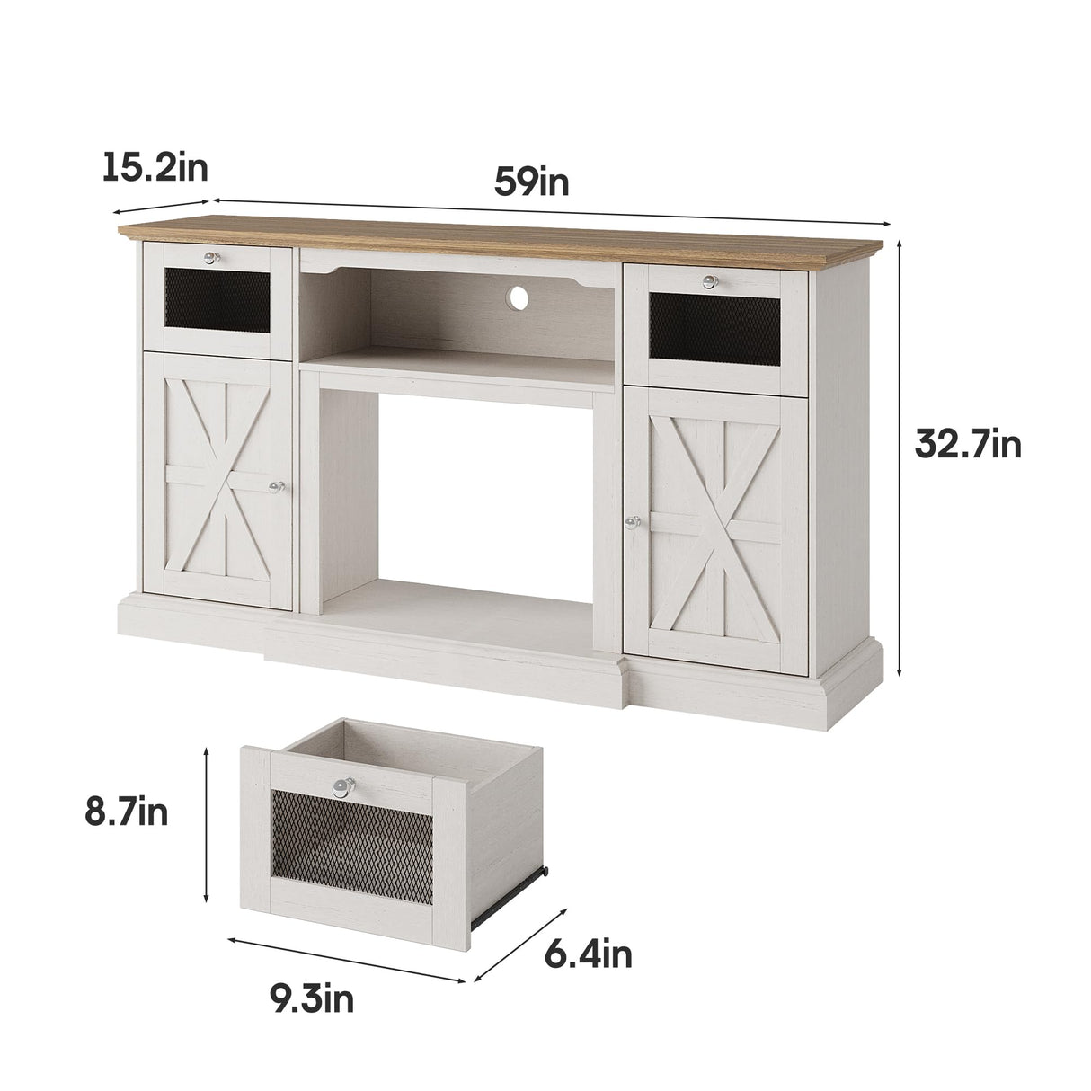Maupvit Modern Farmhouse TV Stand for 65 Inch TV, Entertainment Center with Storage Cabinets and Adjustable Shelves, Wood TV Media Console Storage Table and Media Furniture for Living Room, Milk White Maupvit