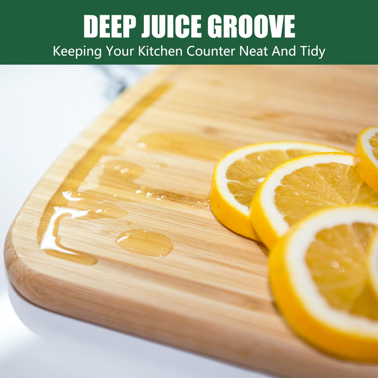 Baoee Cutting Boards for Kitchen-Made of Organic Bamboo Cutting Board Set of 3,Wood Cutting Boards with Deep Juice Grooves,Charcuterie Boards,Butcher Block Cutting Board,Easy Grip Handle Baoee