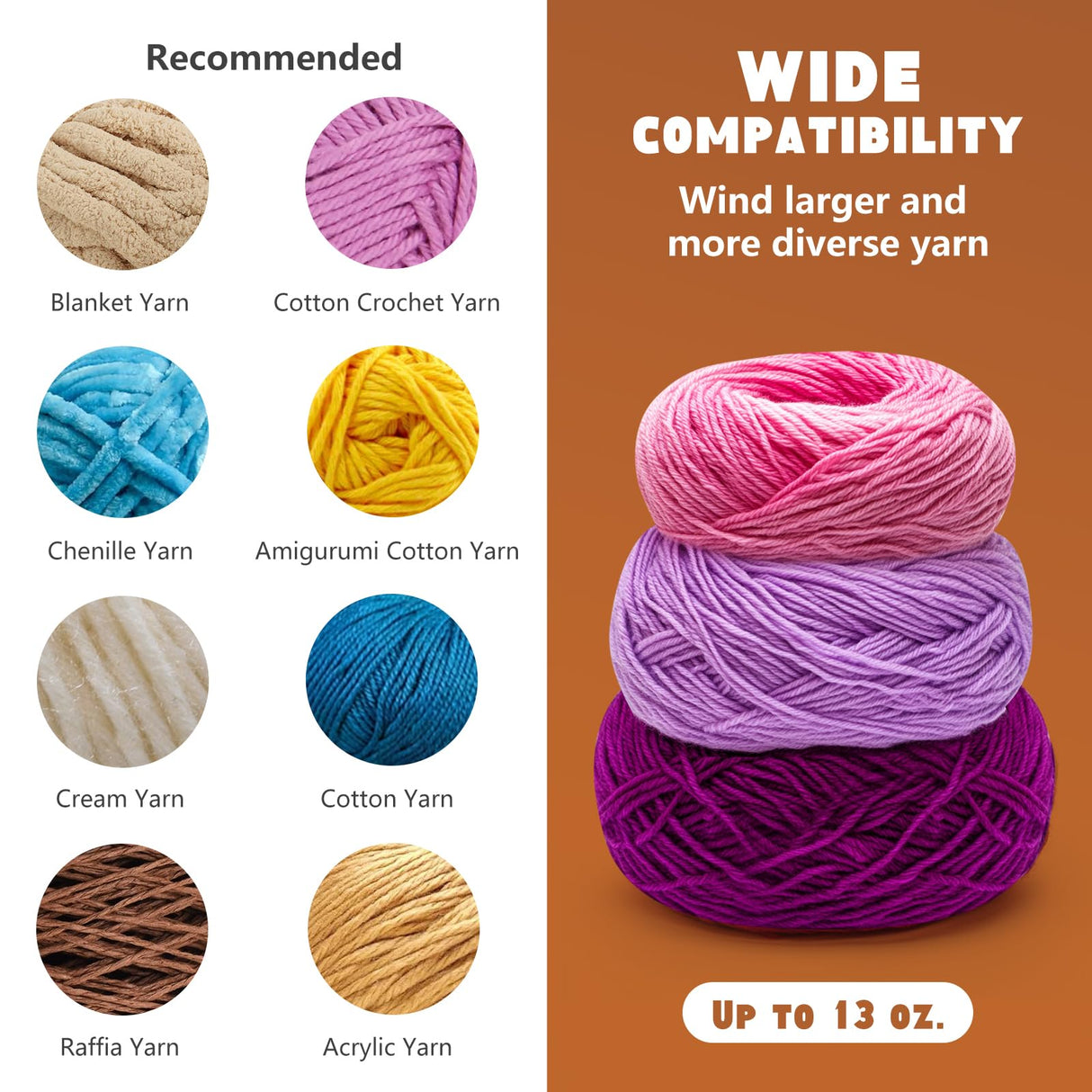 Yarn Winder, Electric Yarn Ball Winder for Crocheting, Efficiently Cake with Strong Tension Adjustable Speed Up to 13 oz, Automatic Spinner Wool for Knitting Enthusiast (Blue) Zappyway