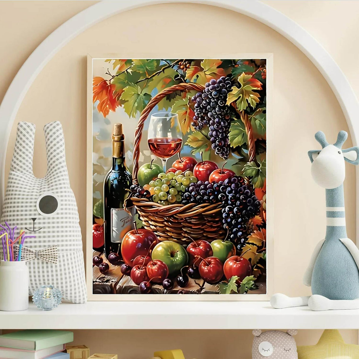 Wine Glass Diamond Art Kits for Adults,5D Fruit Full Round Drill Diamond Painting Kits for Adults Beginners,DIY Diamond Painting Gem Art Kits for Gift Home Wall Decor 12x16inch EIBEILI