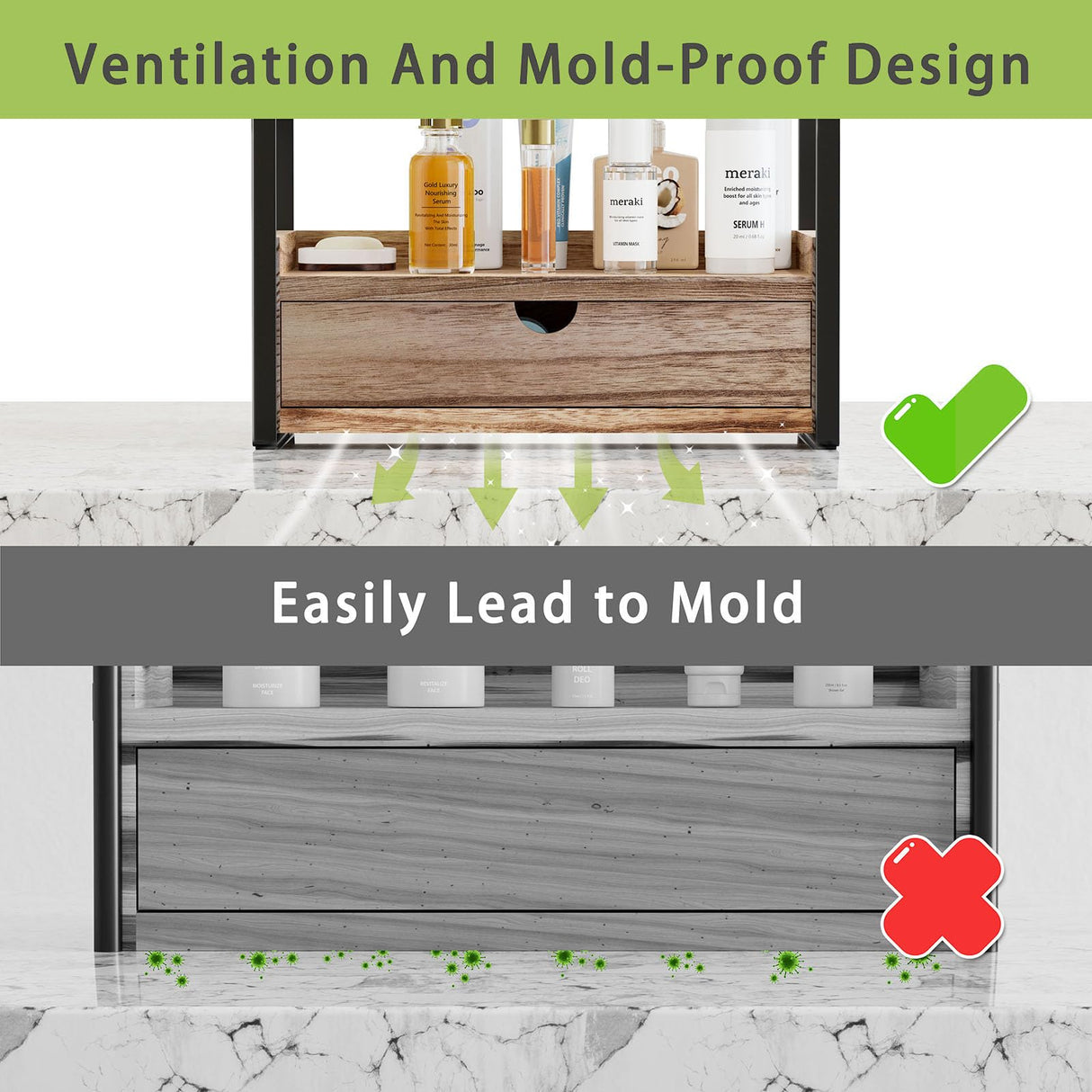 Boulphia 2-Tier Bathroom Organizer Countertop, Bathroom Sink Organizer Countertop, Bathroom Vanity Organizer, Bathroom Counter Shelf, Vanity Organizer Countertop, Bathroom Counter Storage for Bathroom Boulphia