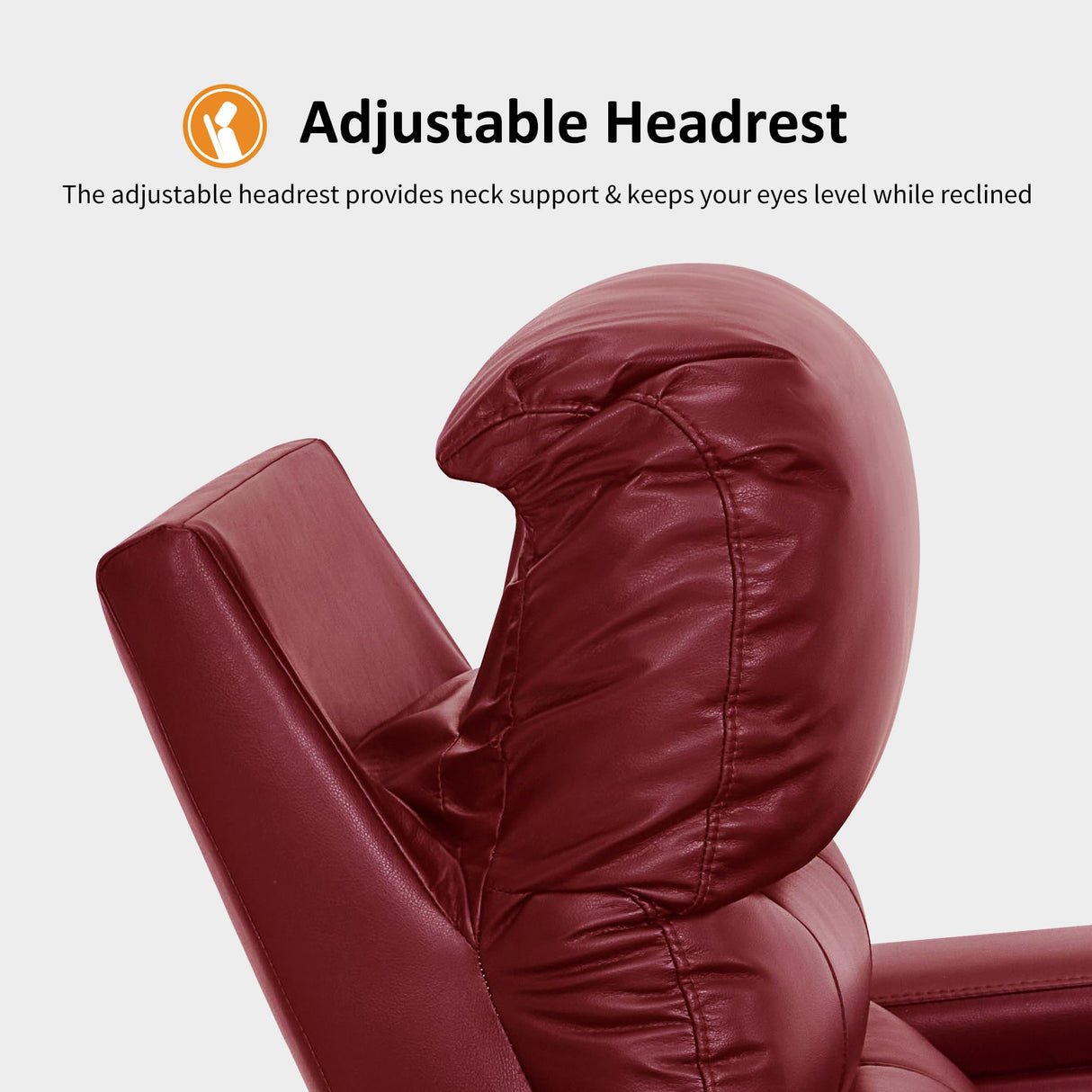 MCombo Triple Motors Power Recliner Chair with Power Headrest & Lumbar Support for Living Room, Home Theater Seating with Armrest Storage, Tray Table and Dual Charging Ports HTS708 (Red) MCombo