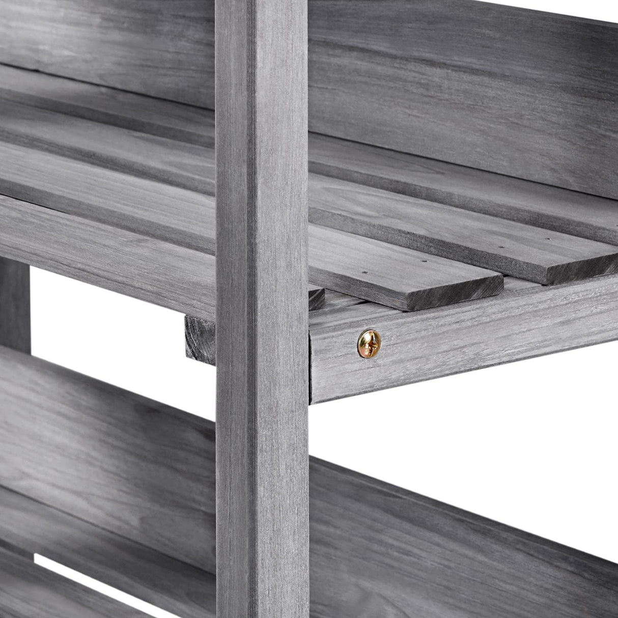 Topeakmart Fir Wood Potting Bench W/Storage Shelf W/Metal Tabletop W/Hook 3 Shelves Potting Table for Outdoor Garden Work Bench Gray Topeakmart