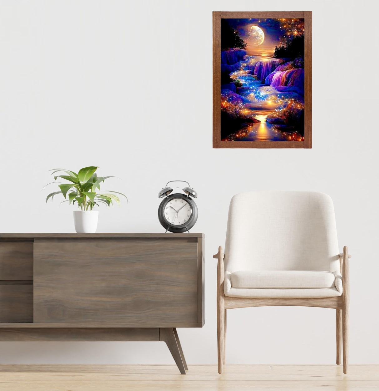 EPLUUM Waterfall Paint by Numbers Kit for Adults Canvas Moon Adult Paint by Numbers for Adults Mountains Painting by Numbers for Adult Paint by Number for Gift Home Wall Decor (16x20 inch) Generic