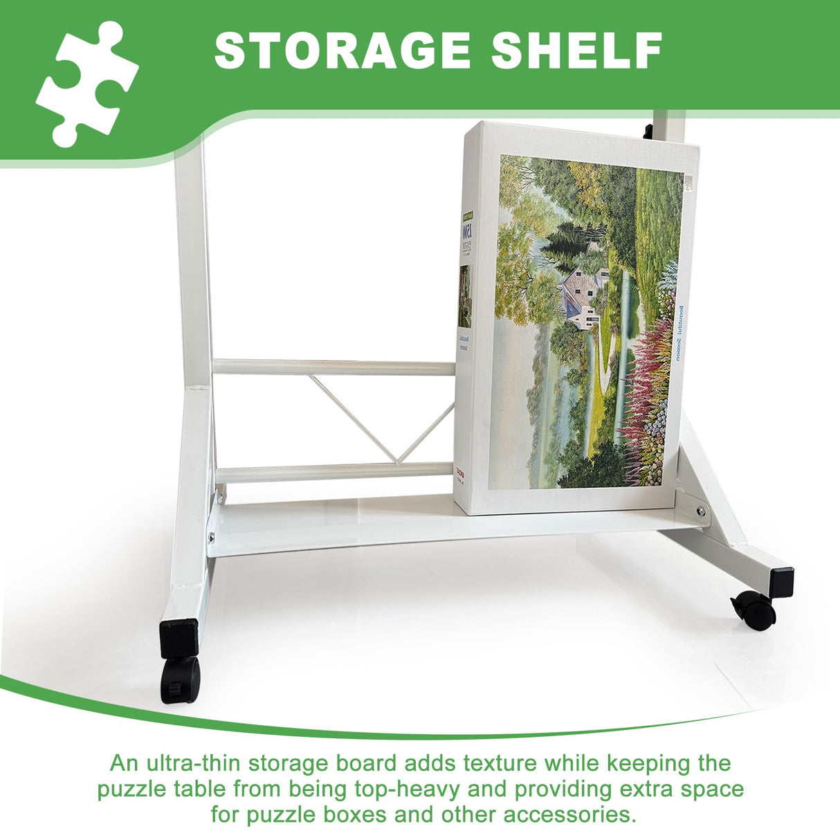 ZZJIHAI 1500 Piece Jigsaw Puzzle Table with Drawers, Adjustable Wooden Rotating Puzzle Board with Legs and Cover, Portable Large Movable Puzzles Tables with Wheels & Storage for Adults ZZJIHAI