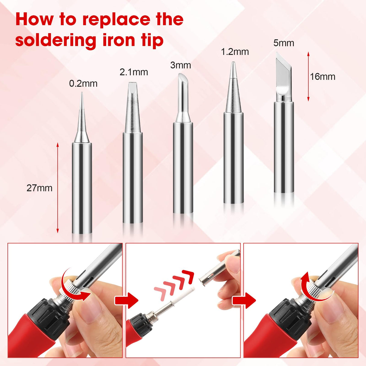 Soldering Iron Kit, 100W LED Digital Solder Gun kits with Ceramic Heater, Adjustable Temperature Welding Tools with Tips, Wick Braid, Stand, Solders Wire, Sponge, Flux Paste, Red Q-MING