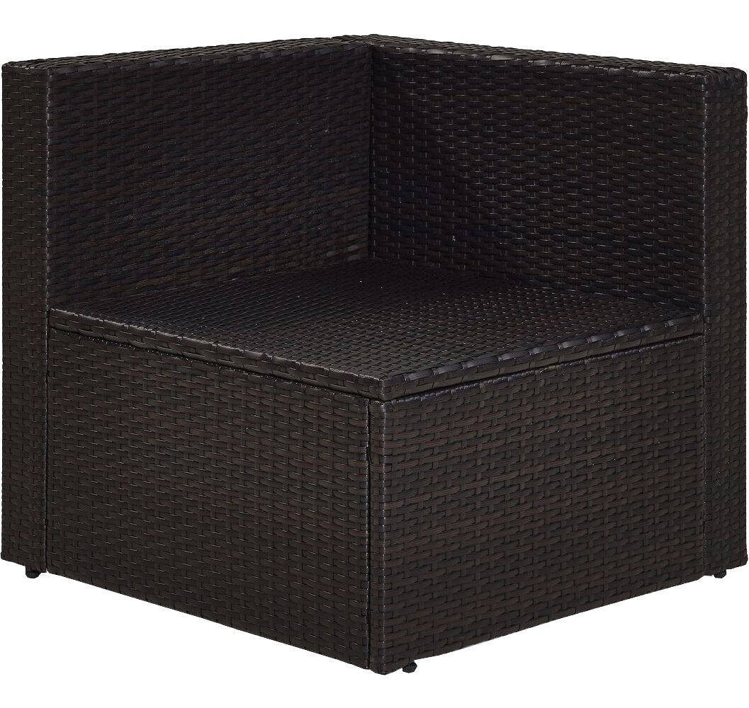 Crosley Furniture Palm Harbor Corner Outdoor Sectional Chair, Wicker Patio Chairs for Porch, Deck, Backyard, Brown with Sand Cushions Crosley Furniture