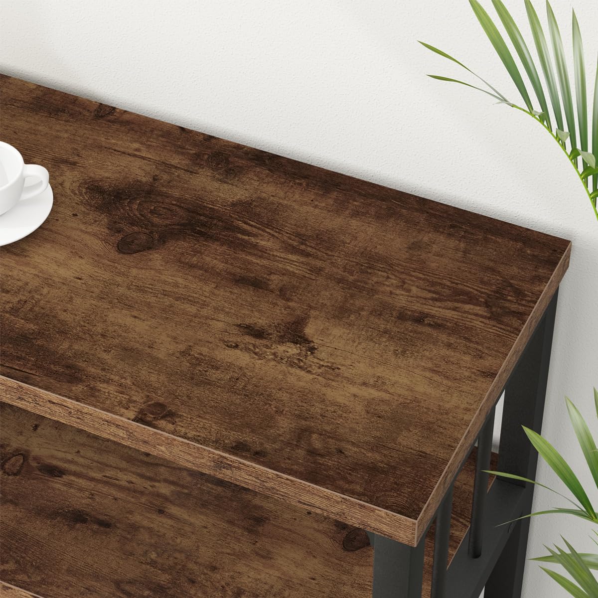 IBF Rustic Brown 3-Tier Industrial-Style 5-Cube Bookshelf and Storage Organizer IBF