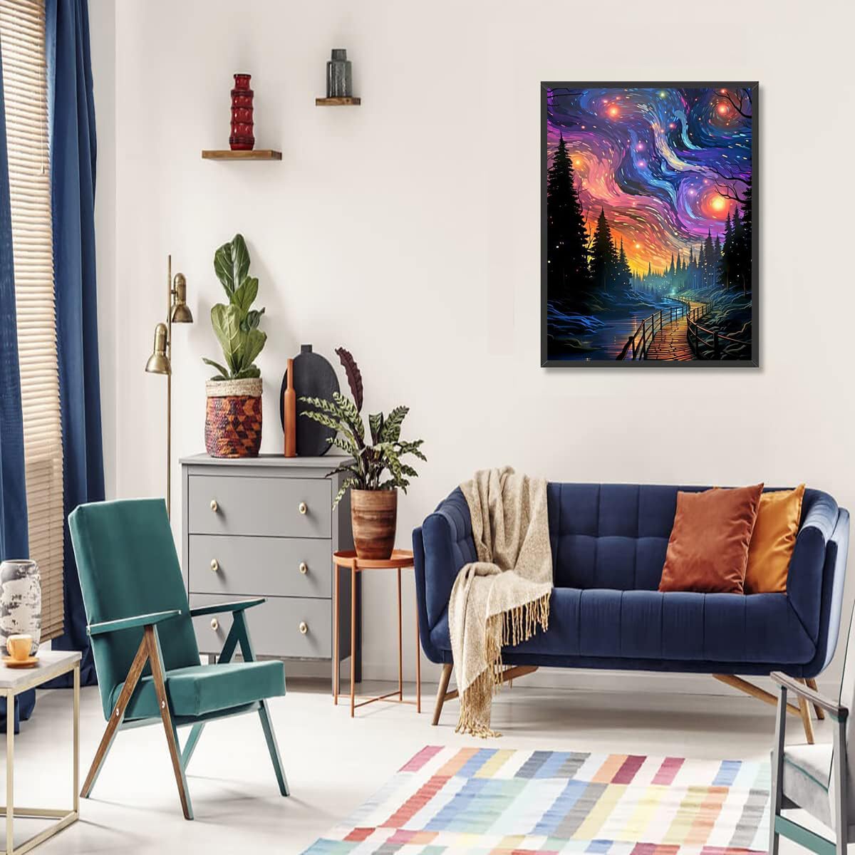 Starry Sky Diamond Painting Kits for Adults - Starry Night Diamond Art Kits for Adults, Round 5D Abstract Landscape Gem Art Kit for Adult DIY Crafts Kit for Home Wall Decor Gifts (16x12 inch) xackcme