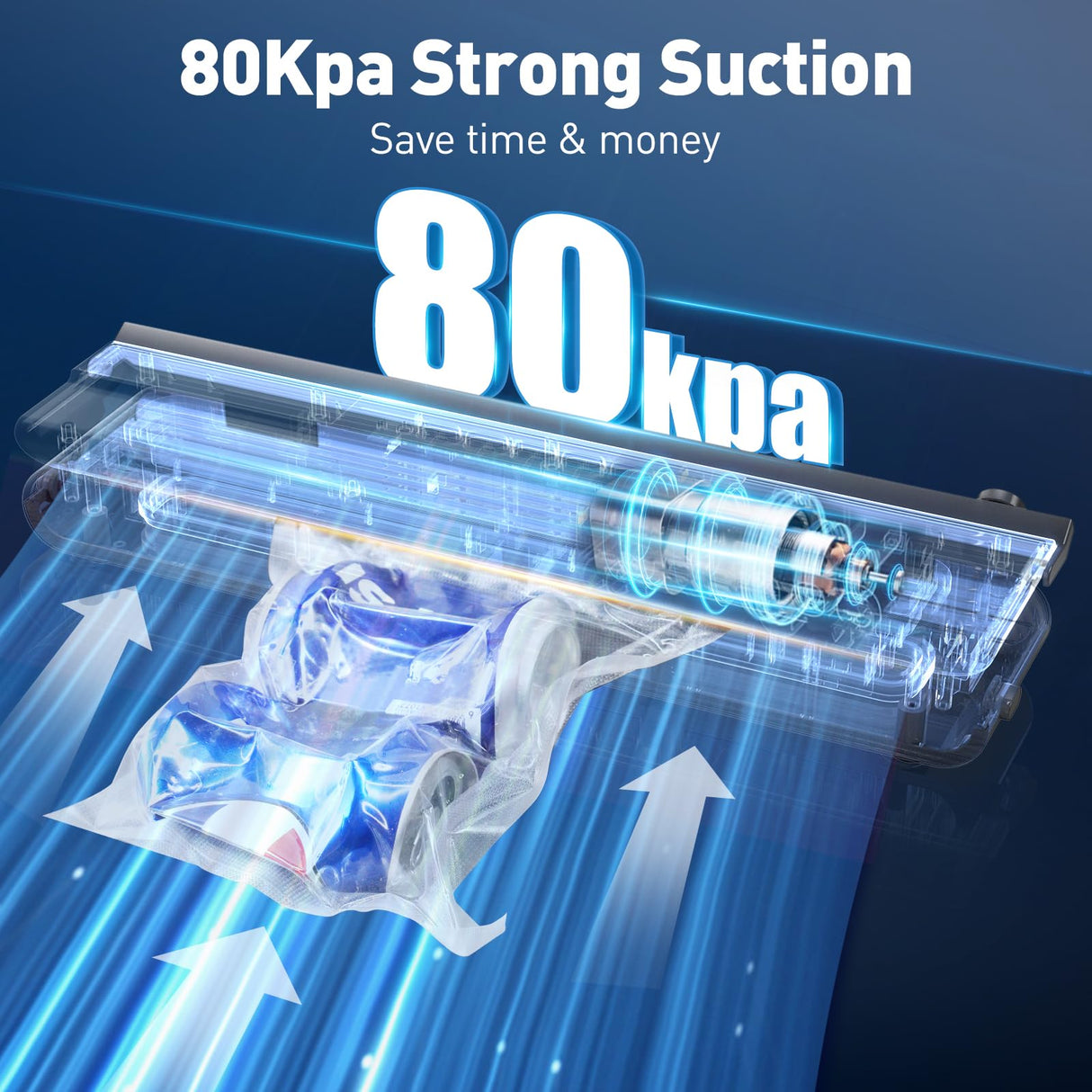 iLAFFUS Cordless Vacuum Sealer Rechargeble Dry & Moist Modes Compact Design Powerful Multi-Functional Food Vacuum Sealer Machine with Cutter for Fruits Vegetables Meat Nuts iLAFFUS