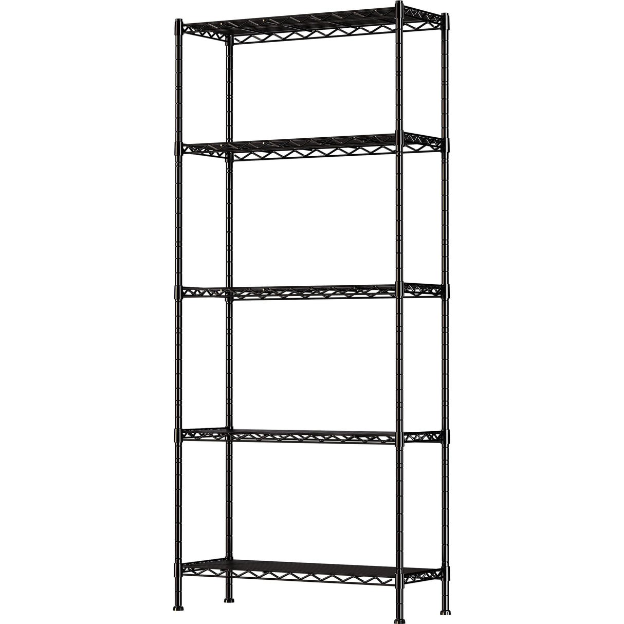 GIOTORENT 5-Wire Garage Shelving Storage Shelves, Metal Shelf Organizer 1750Lbs Capacity, Kitchen Storage Adjustable Shelf for Laundry Bathroom Pantry Closet, Black 36.2''L x 14''W x 72.3''H GIOTORENT
