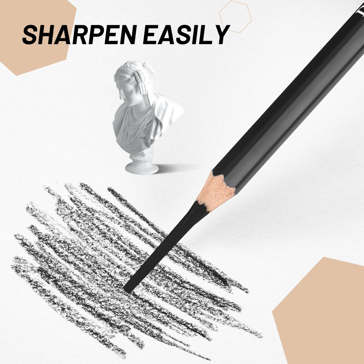 Geyoga 72 Pcs Professional Charcoal Pencils Soft, Medium and Hard for Drawing Charcoal Pencils for Art Painting Sketching Shading Drawing Blending Portrait Artists Students Back to School Gifts Geyoga