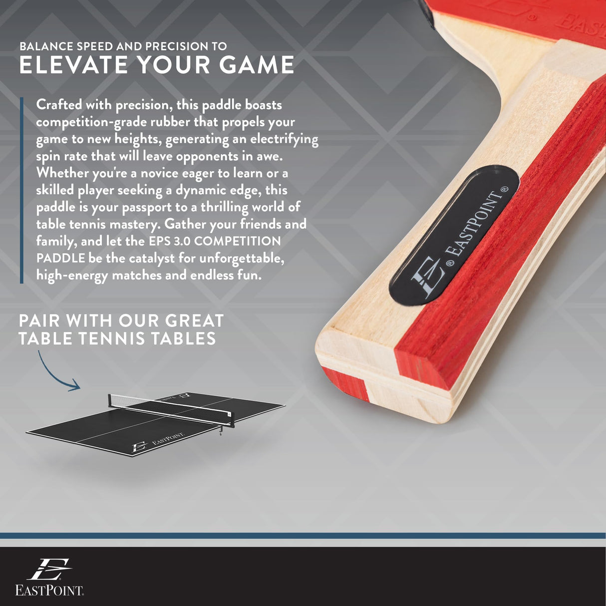 EastPoint Sports 2 Player Table Tennis Paddle Set - includes 2 Pip-Out Ping Pong Paddles EastPoint Sports