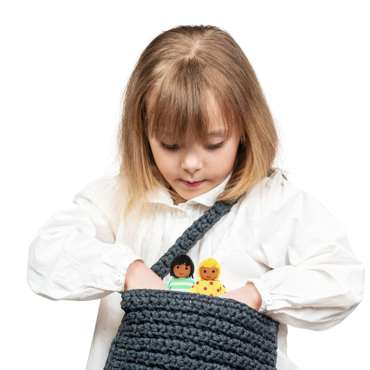 ONEST 11 Pieces Wooden Dollhouse Family Set Mini People Figures Sets Dollhouse Dolls Wooden Doll Family Pretend Play Figures Accessories for Pretend Dollhouse Toy ONEST