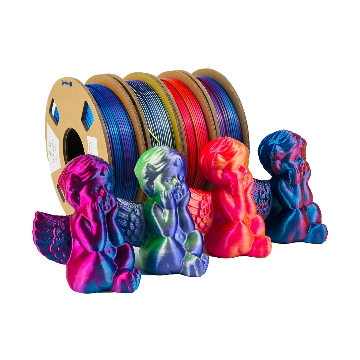 【MINDAHAND Dual-Color Silk PLA Filament Set】 1.75mm 3D Printer Filament 4 Rolls × 250g, Shiny Gradient, No Clogging, No Bubbles, High Precision, Smooth Printing, Compatible with FDM 3D Printers MINDAHAND