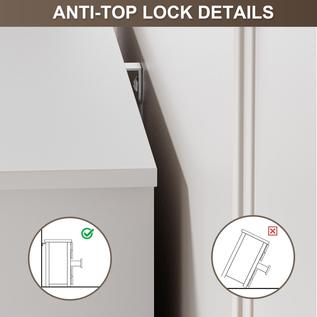 KSOBEBVT 5 Drawer Dresser, Tall Wooden Chest of Drawers for Bedroom, Closet Storage Cabinet and Organizer Drawers for Living Room Hallway Entryway, 15.7" D x 31.5" W x 45.7" H (White) KSOBEBVT