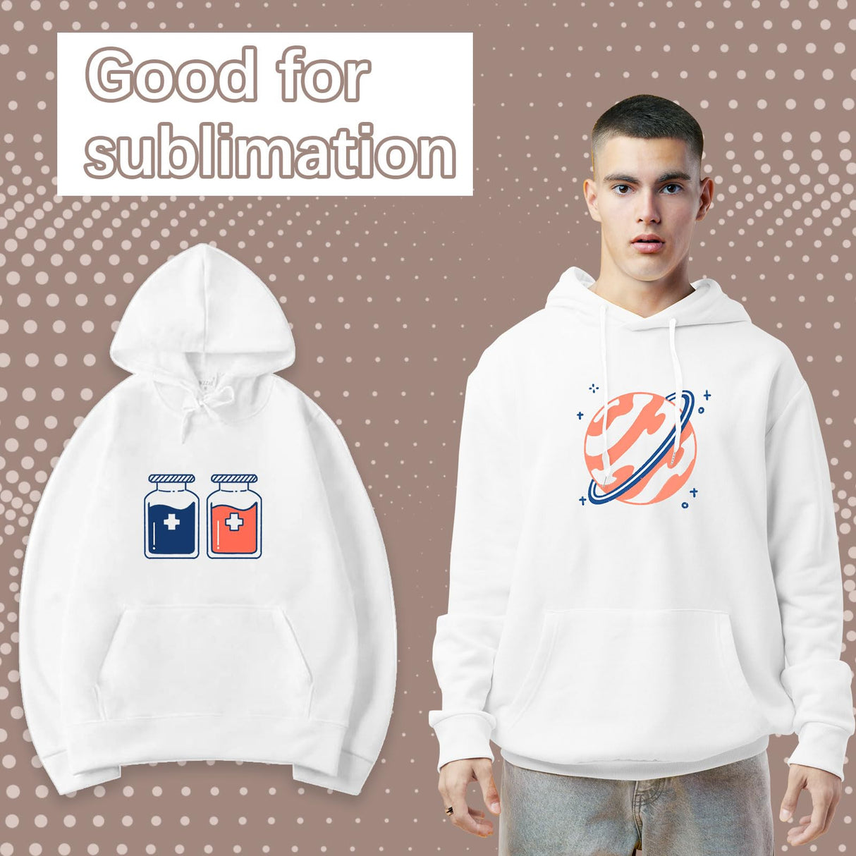 lipetol 4 Pcs Sublimation Hoodies Blank 100 Polyester Hoodies for Sublimation Sweatshirt Blank Plain White Hoodie for Men lipetol
