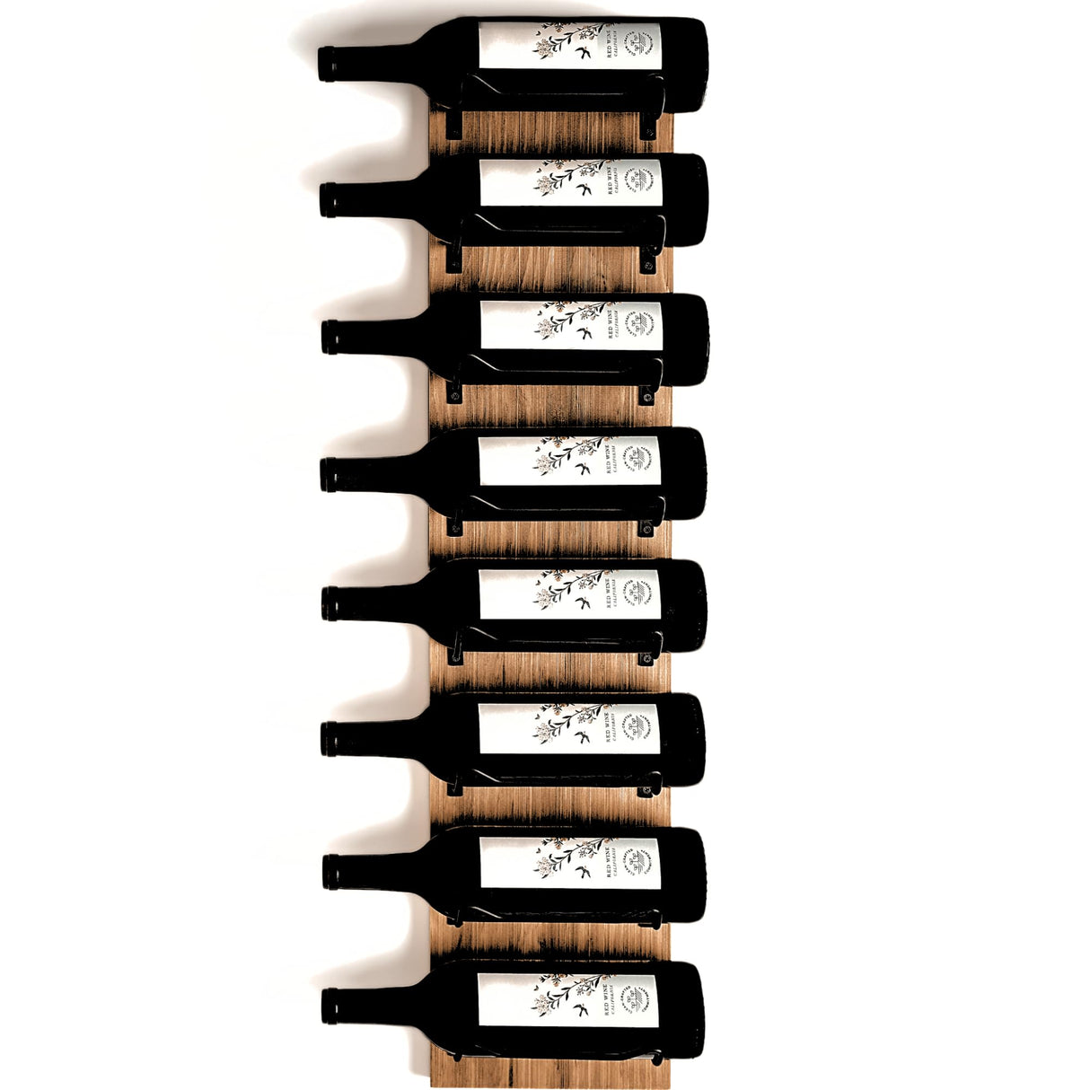 Blue River Goods Wine Rack Wall Mounted | 8 Bottle Storage | Wooden Wine Rack for Wall Wine Rack Display | Wall Mount Wine Rack with Black Brackets | Wall-Mounted Wine Racks | Wall Mounted Wine Racks Blue River Goods