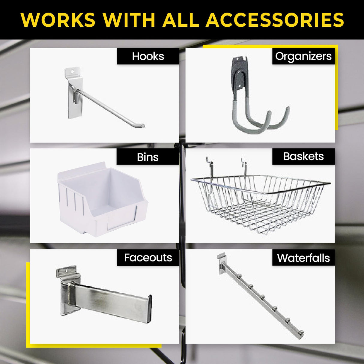 DLDIRECT 36" X 48" - Grey Slatwall Panel Garage Organizer: Heavy Duty Wall Mounted PVC Rack, Interlocking Slat Paneling for Garage Storage, Slotwall Board, Shelves System DLDIRECT