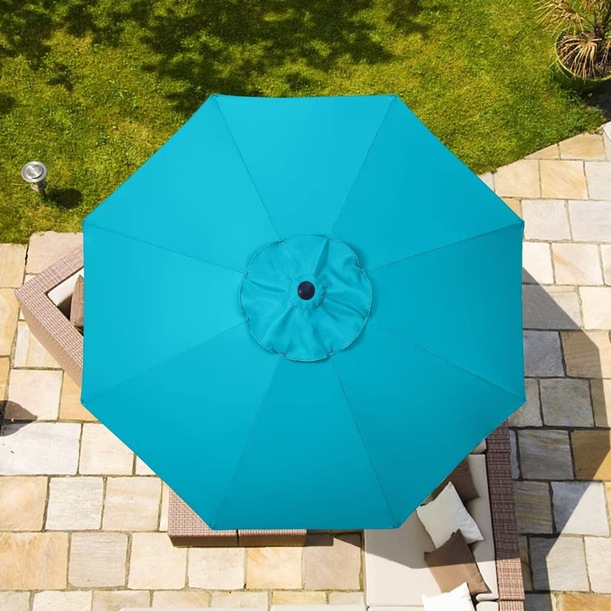 ABCCANOPY 10ft Outdoor Umbrella Replacement Top Suit 8 Ribs (Turquoise) ABCCANOPY