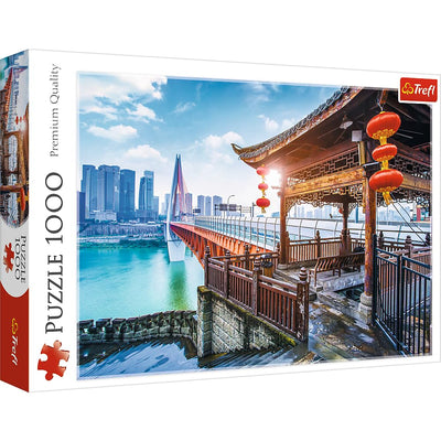 Trefl Chongqping, China 1000 Piece Jigsaw Puzzle Red 27"x19" Print, DIY Puzzle, Creative Fun, Classic Puzzle for Adults and Children from 12 Years Old