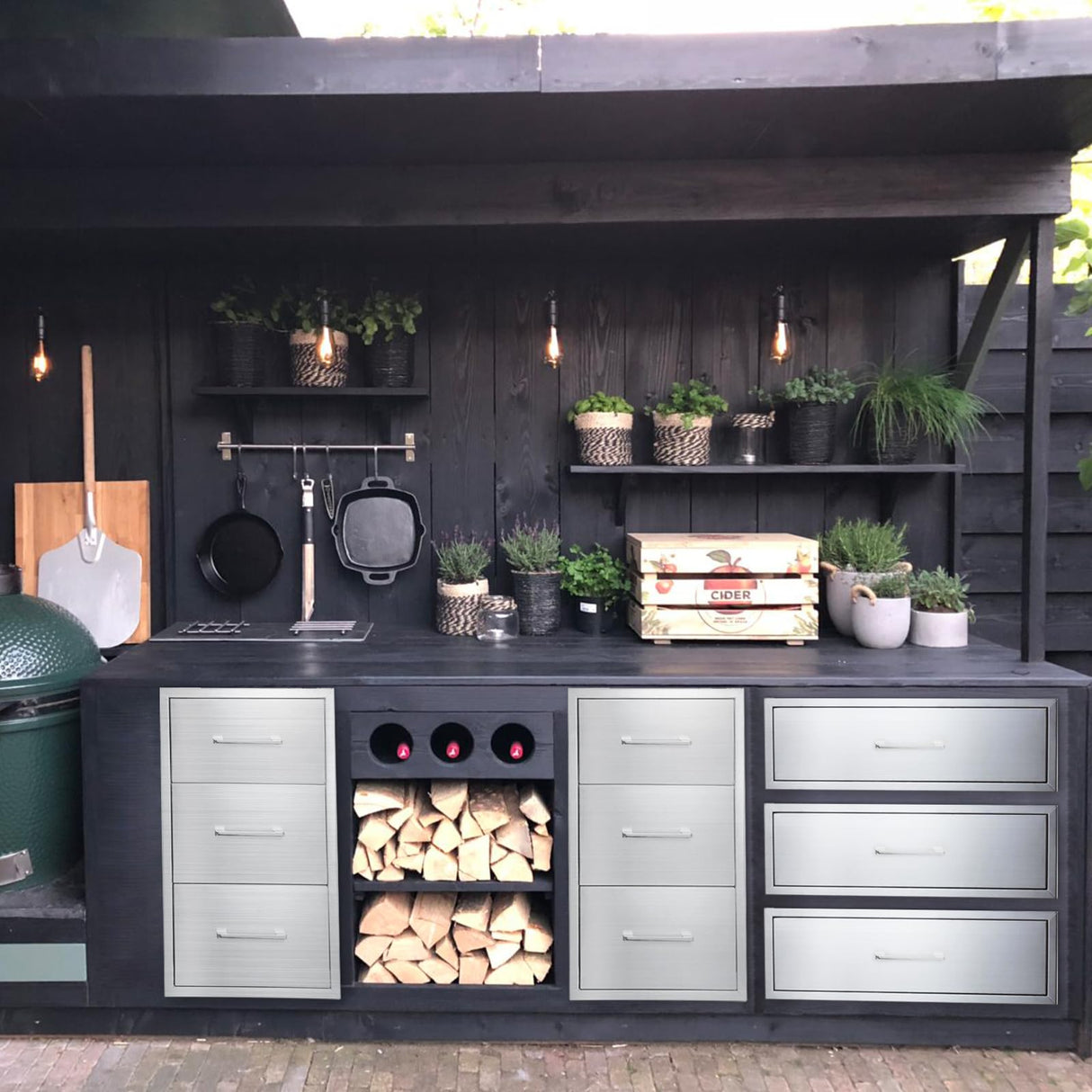 yuxiangBBQ Outdoor Kitchen Drawers Stainless Steel Double Drawer w/Paper Towel Holder Combo Works with Your Grilling or Prep Zones for Outdoor BBQ Island 17W-30H-21D inch yuxiangBBQ