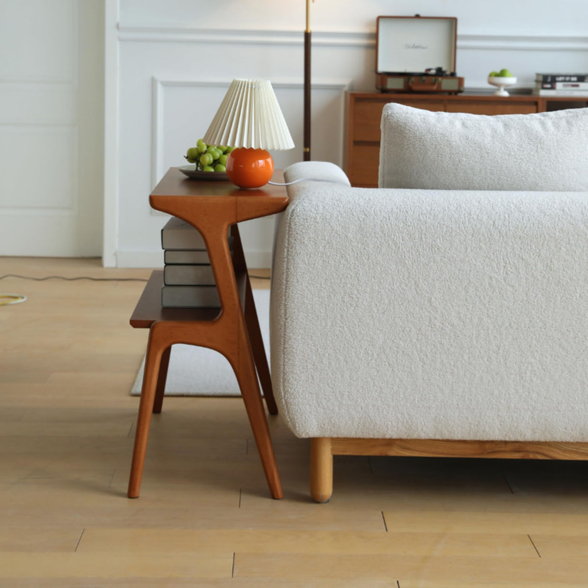 COZYMATIC Fadzai Solid Wood Console Table, Couch Table, Accent Sofa Table with Storage Shelf for Entryway, Hallway, Living Room, Bedroom, Office (Cherry) COZYMATIC