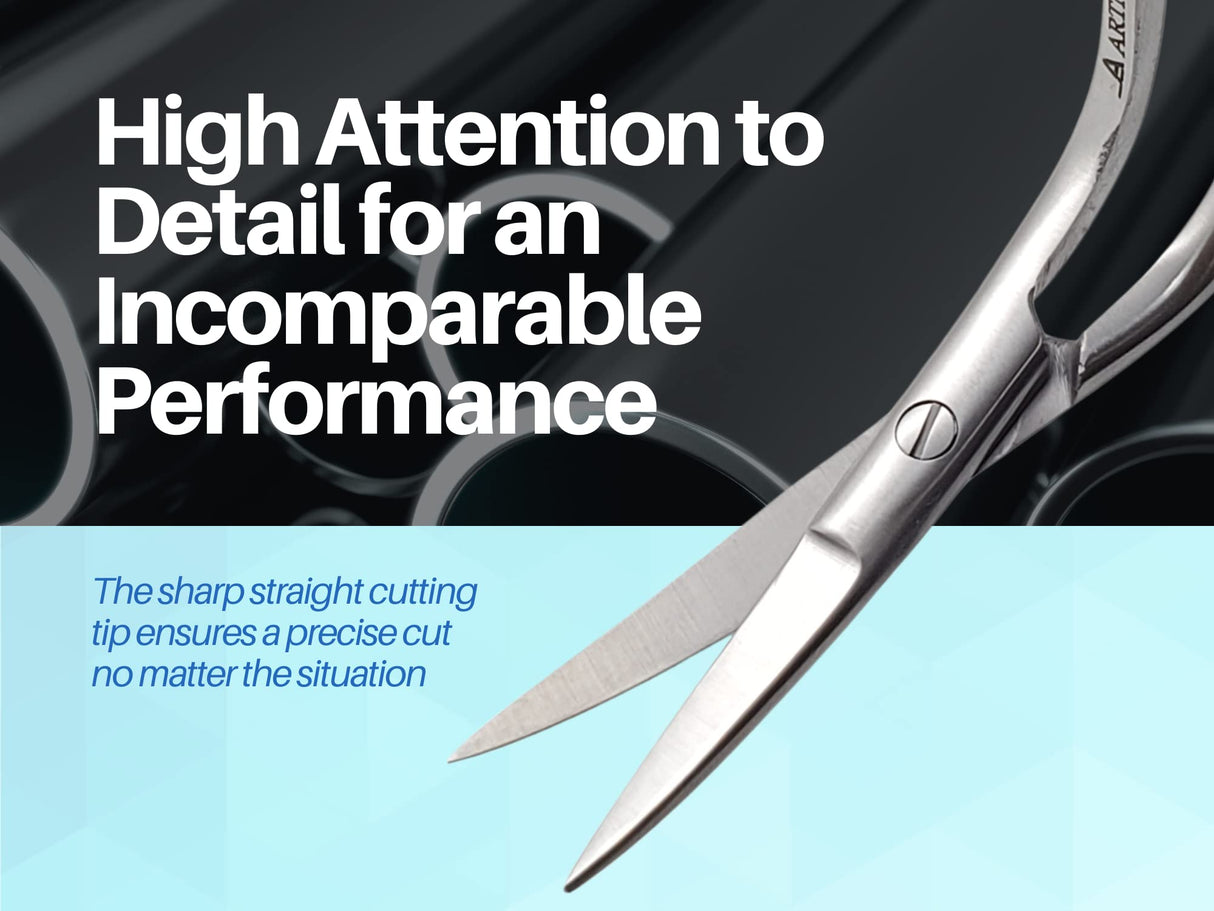 ARTMAN INSTRUMENTS Bent Handle Curved Embroidery Scissors - 6 Inch Curved Applique Scissors for Machine Embroidery, Fabric Stitches, and Crafting - Premium Stainless Steel with Precision Blades Artman Instruments