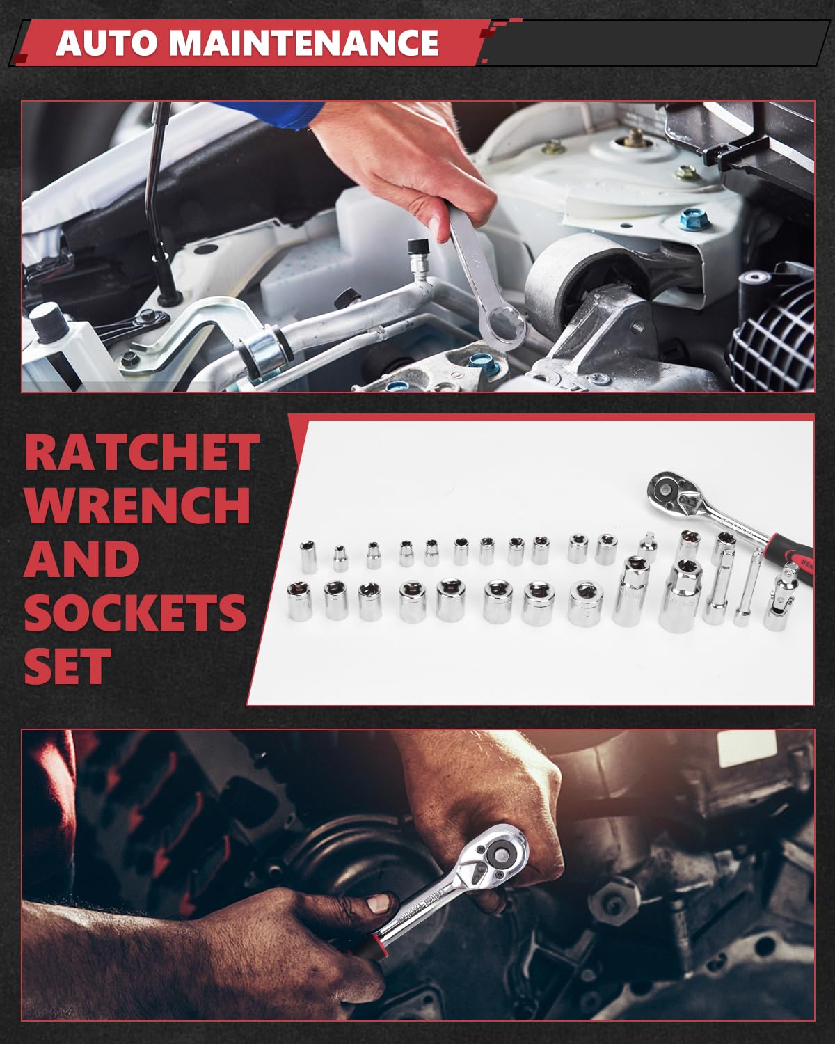 KingTool Home Tool Set Kit - 286 PCS Home Auto Repair Tool Kit with Rolling Tool Box, Mechanic Tool Sets with 21V Max Cordless Power drill, Perfect for Homeowner, Diyer, Handyman KINGTOOL