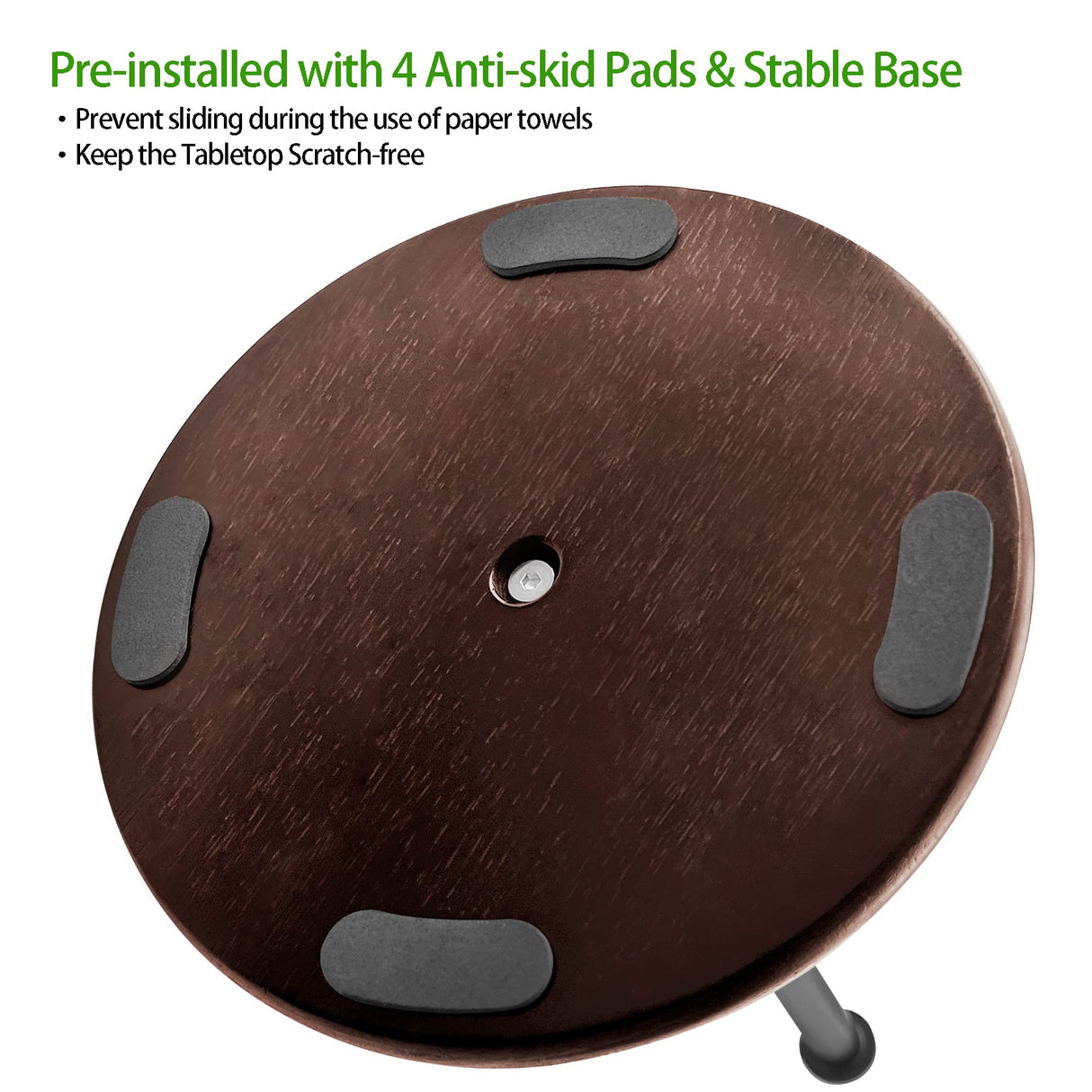 Countertop Paper Towel Holder Wood, OBODING, Farmhouse Standing Kitchen Paper Towel Holders with Real Wooden Base, fits Standard and Jumbo Size Paper Towels (Brown) OBODING