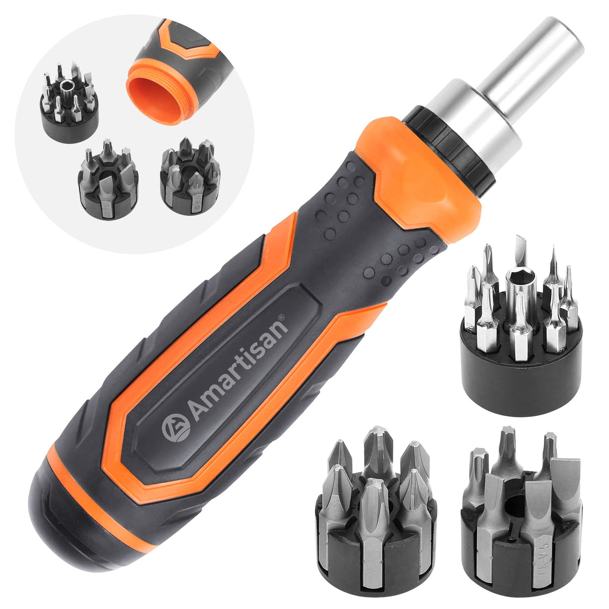 Amartisan 22 IN 1 Ratchet Screwdriver Set, Precision Multi-bit Ratchet Screw Drivers, Slotted/Philips/Pozi/Torx Amartisan