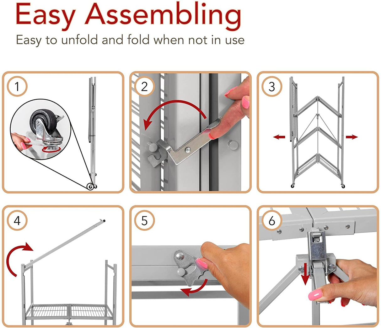 Origami R5 Foldable 4-Tier Garage Shelving Heavy Duty Shelving with Wheels, Metal Storage Rack Holds 1000 pounds, Garage Storage Rack & Organization, Storage Shelving (Black, R5 2-Pack) Origami