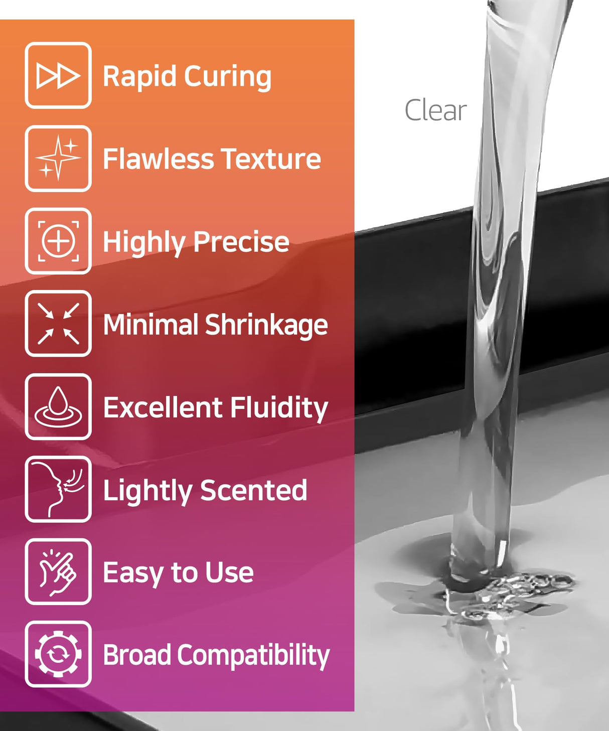 SuperFlex 3D Printer Resin, Softness 80A Simulating Flexible Rubber, Made in Korea by 3DMaterials (5000g, Clear) 3DMaterials