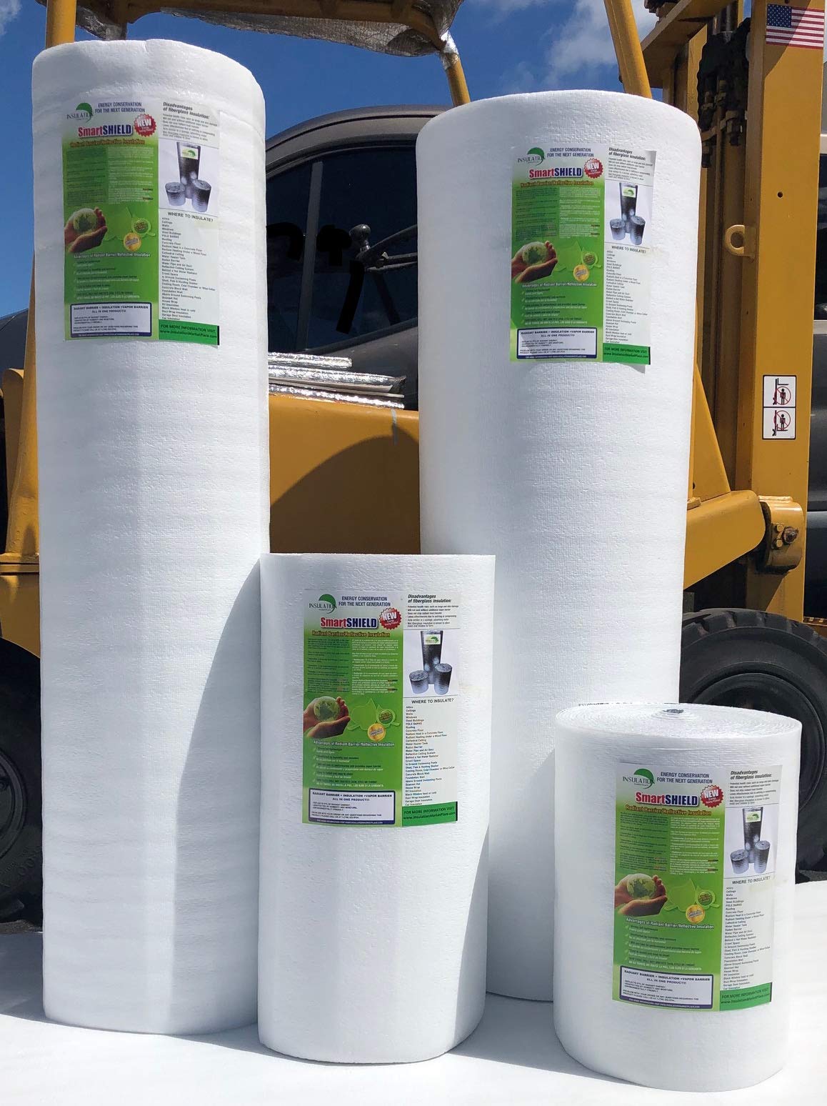 SmartSHIELD -5mm 24"x50ft Reflective Foam Core Insulation roll, Cold and Heat Shield, Radiant Barrier, Thermal Insulation - Engineered FOIL/White Film INSULATION MARKETPLACE