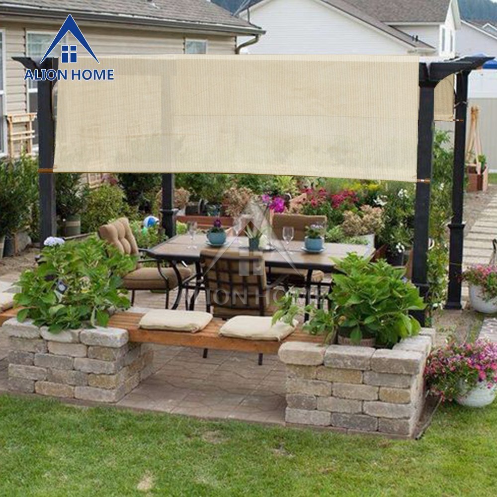 Alion Home Custom HDPE Permeable Canopy Sun Shade Cover Replacement with Rod Pockets for Pergola (16' x 9', Banha Beige) Alion Home
