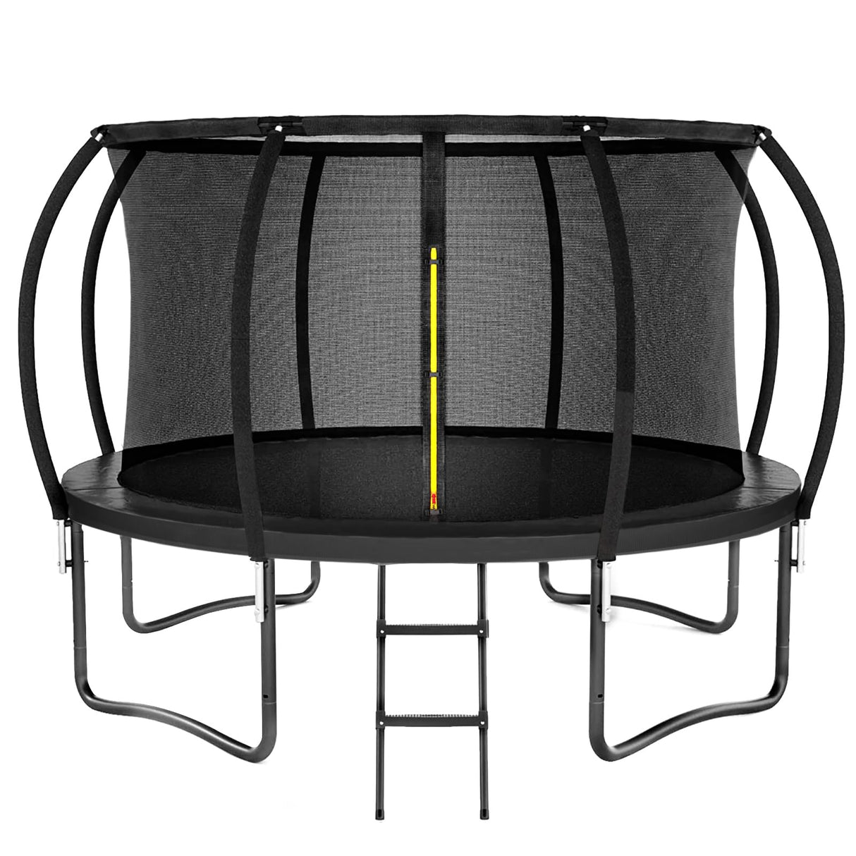 Kiivakii 10 12FT Trampoline, Outdoor Recreational Trampolines for Kids and Adults, Big Round Trampoline with Net & Ladder, Backyard Trampoline for Outdoor Game, ASTM, Black Kiivakii