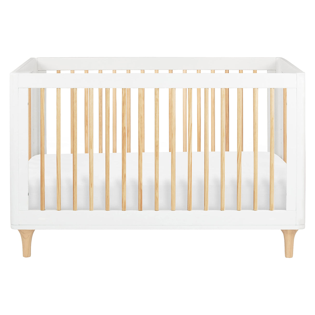 Babyletto Lolly 3-in-1 Convertible Crib with Toddler Bed Conversion Kit in White and Natural, Greenguard Gold Certified babyletto