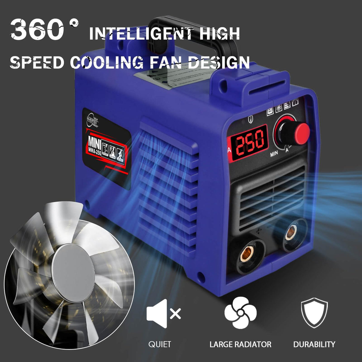 Welding Machine, Upgraded MMA-250A 110V Welder Machine,Portable Stick Welder IGBT Digital Display LCD,Home DIY Arc Welder,Hot Start Arc Force Anti-stick Mini Welder (Blue) HGNVGZ