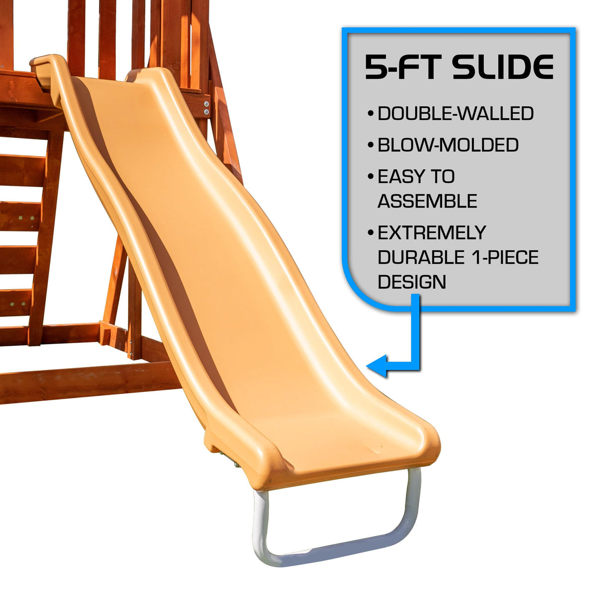 TSC North Star Wooden Swing Set with LED Swings and 6ft Slide Sportspower