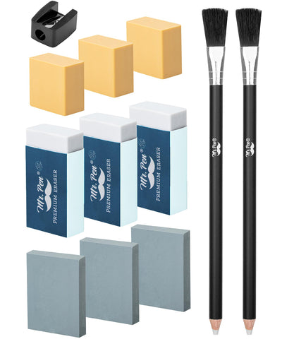 Mr. Pen Art Eraser Set - 12 Pcs, Kneaded & Gum Erasers for Artists