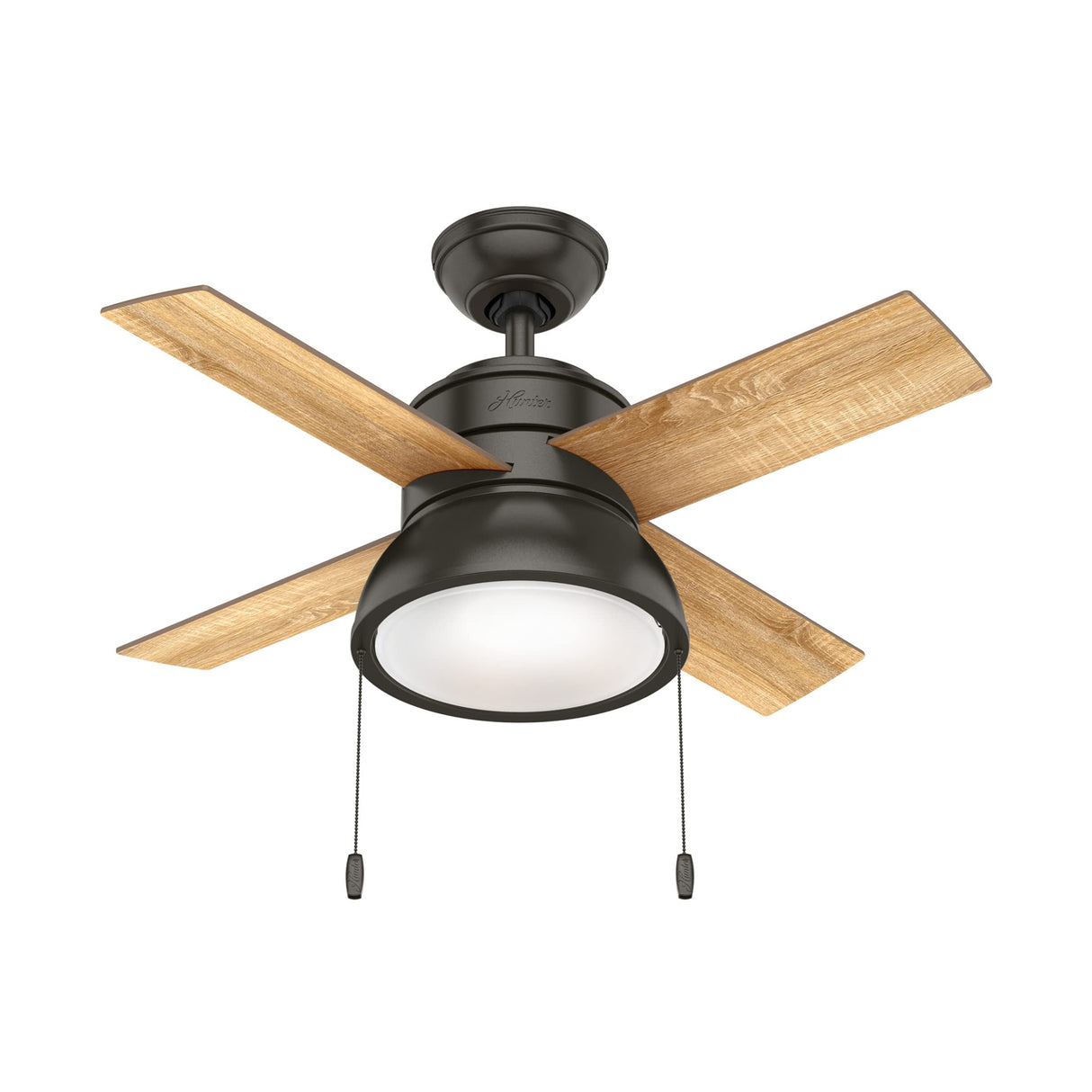 Hunter Fan Company 59387 Hunter 36" Loki LED Light Ceiling Fan, Noble Bronze Finish Hunter