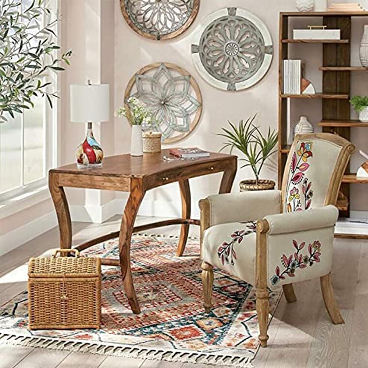 Colyltoy 3 Pieces Farmhouse Wall Decor, Rustic Wood Round Wall Art, Hanging Decoration for Living Room Bathroom Bedroom Home Indoor Outdoor Office,15.8inch Colyltoy