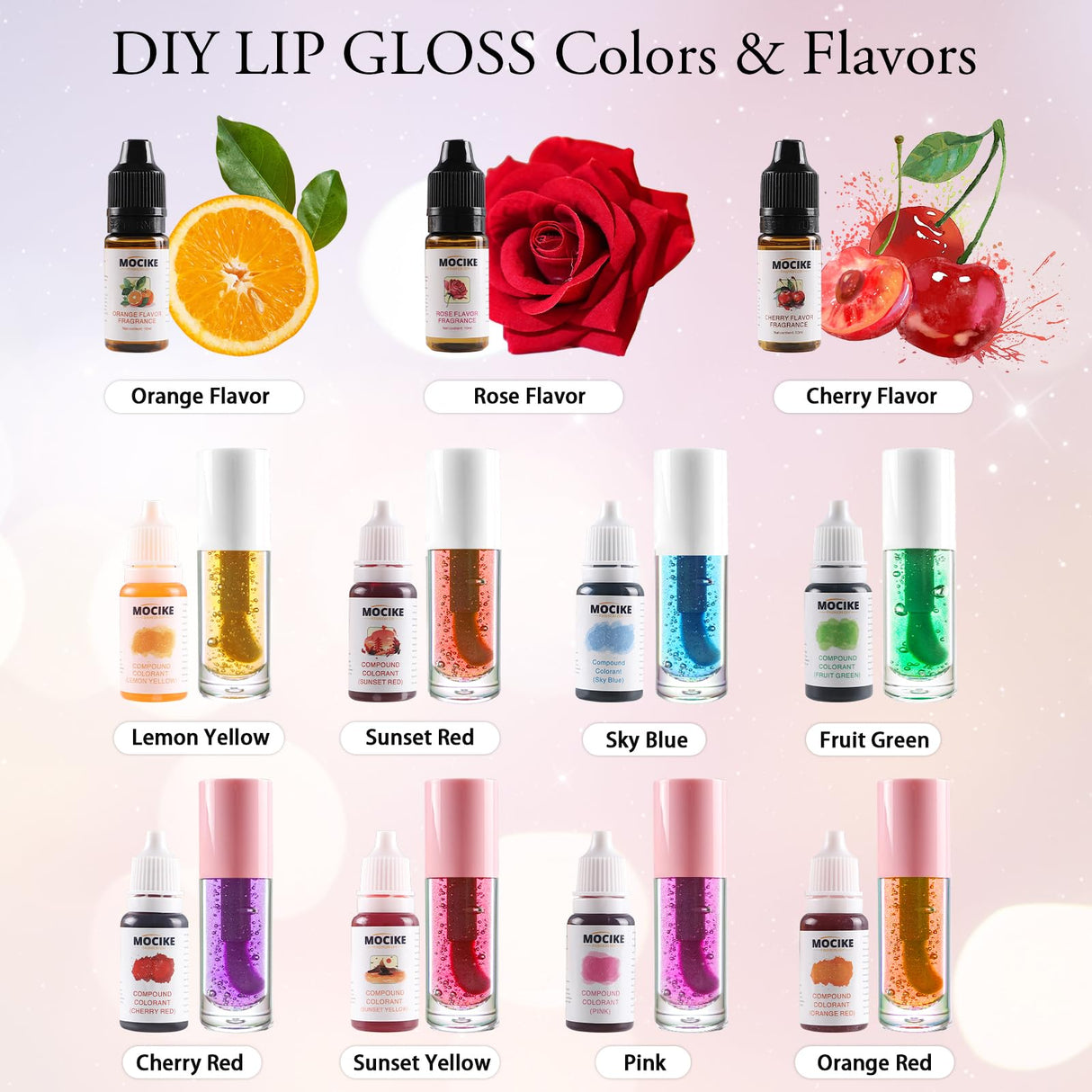 MOCIKE DIY Lip Gloss Making kit for Girl Gifts - 37 PCS DIY Lip Gloss kit Make Your Own Lip Gloss MOCIKE