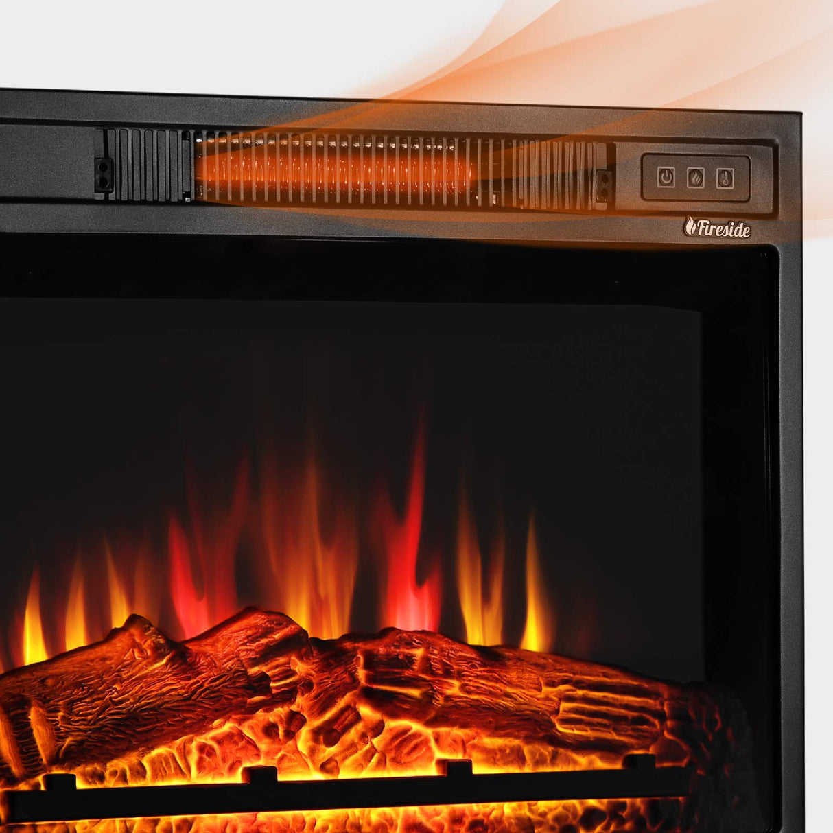 TURBRO Fireside FS23 Realistic Flames Electric Fireplace, Remote Control, 3 Adjustable Brightness Flames TURBRO