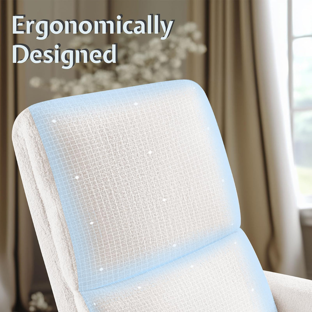 Jocisland Power Lift Recliner Chairs for Adults, Small Electric Recliners with High Back & Side Pocket for Nursery Living Room Bedroom, Comfy Upholstered Modern Nursing Single Sofa, Teddy White Jocisland