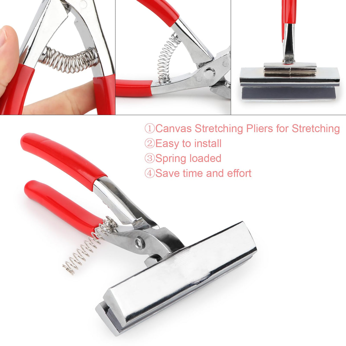 Rongon Canvas Stretching Plier Professional Canvas Pliers Canvas Stretcher Bars with Padded Spring Return Handle Draw Painting Tool for Stretching Clamp Art Oil Painting Canvas Rongon