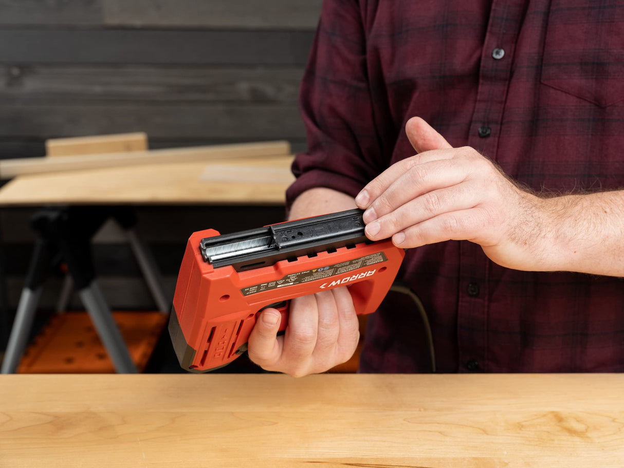 Arrow ET501F Corded 5-in-1 Professional Electric Staple and Nail Gun, Wire Stapler, and Brad Nailer for Upholstery, Framing, Insulation, Crafts, Fencing, and Cable, Black/Red Arrow