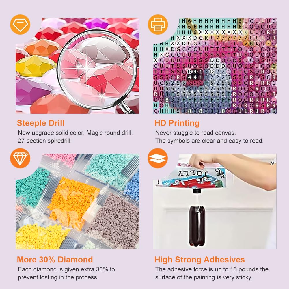 WSLWXSHM Diamond Painting Kits for Adults Fish, Lotus Round Full Drill Diamond Art Kits, 5D DIY Paint with Diamonds Crafts for Home Wall Decoration Gifts 12×12Inch WSLWXSHM